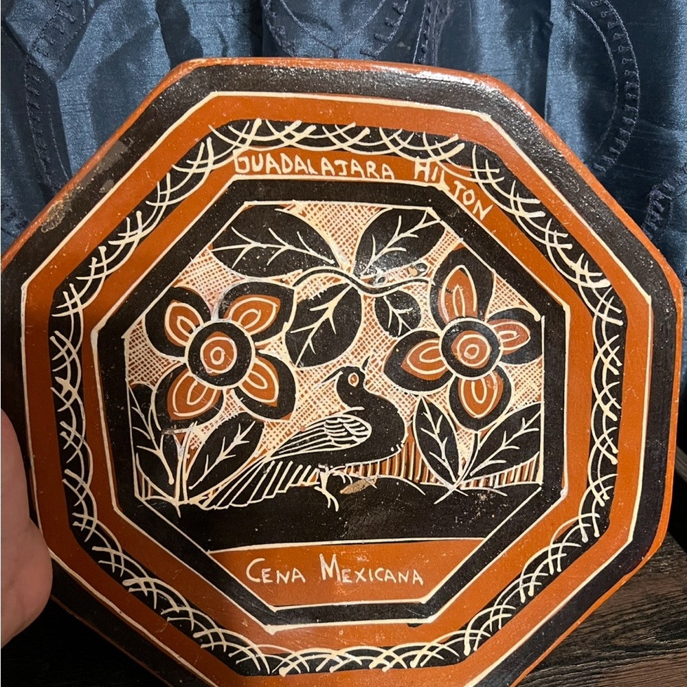Guadalajara Hilton Restaurant Hexagonal Petatillo Plate 1960s
